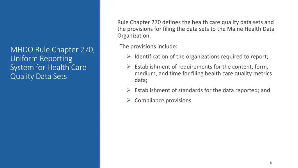 rule chapter 270 defines the health care quality