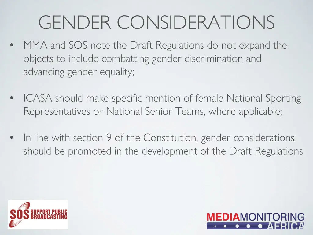 gender considerations mma and sos note the draft