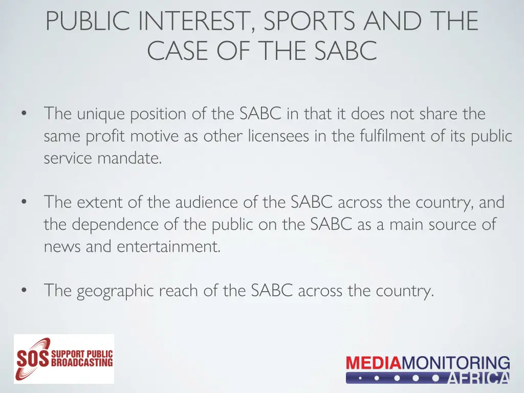 public interest sports and the case of the sabc 3