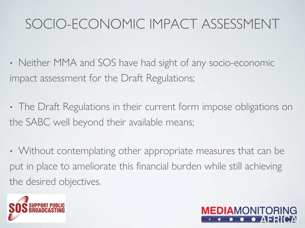 socio economic impact assessment