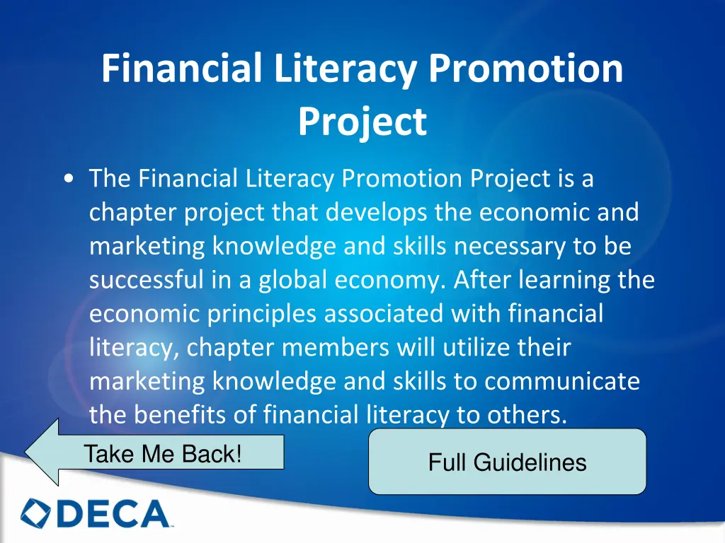 financial literacy promotion project