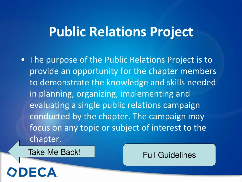 public relations project