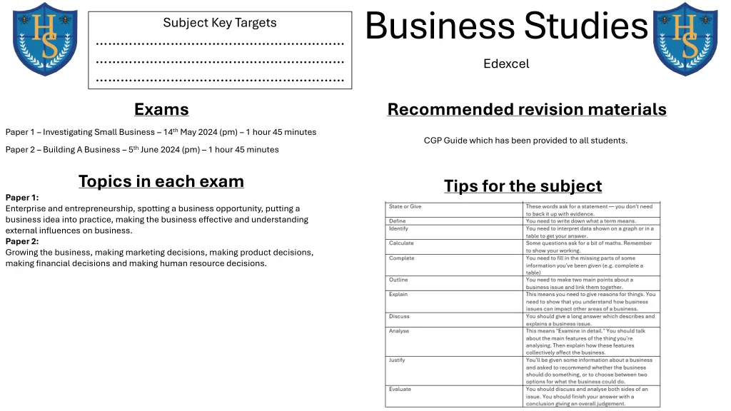 business studies edexcel