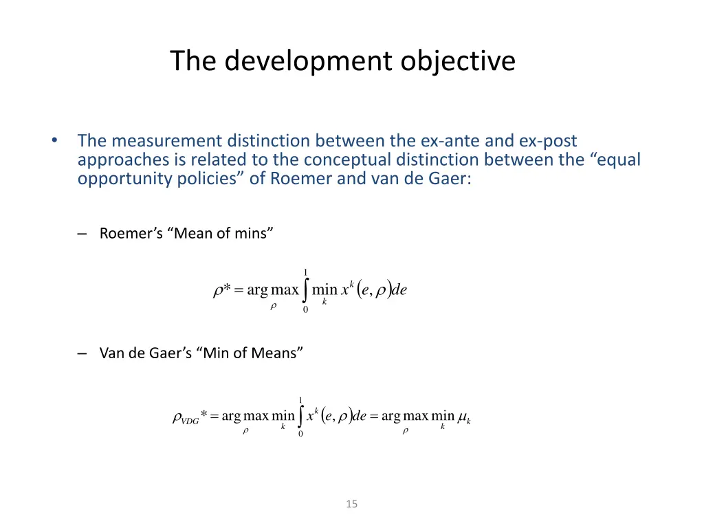 the development objective