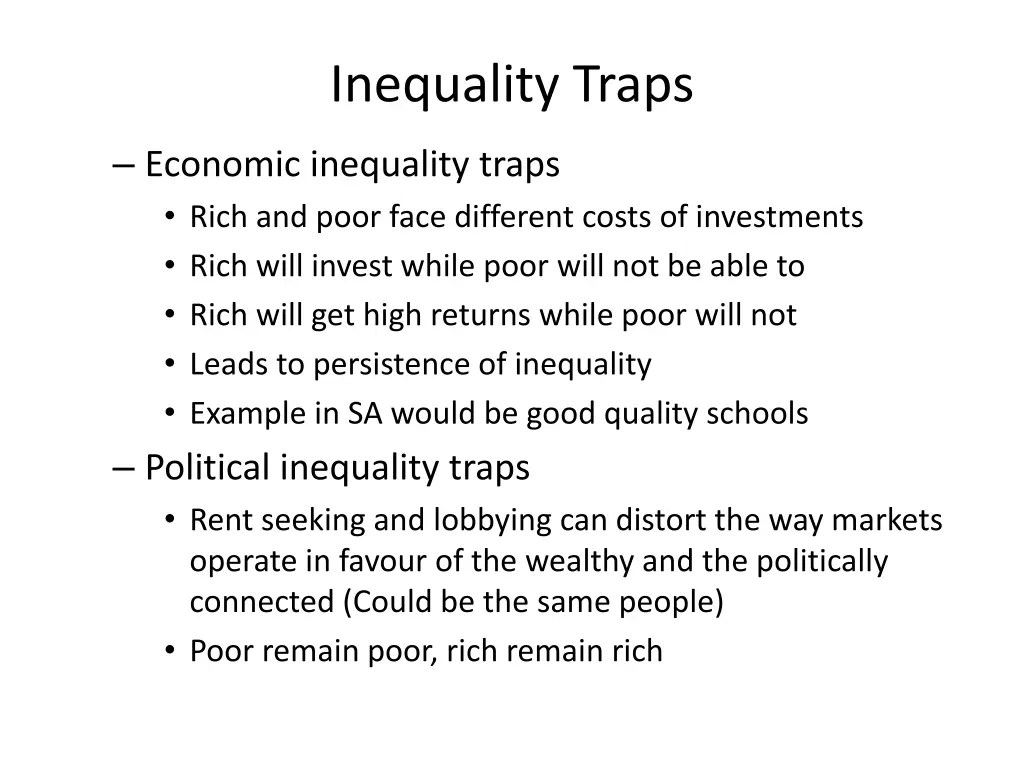 inequality traps