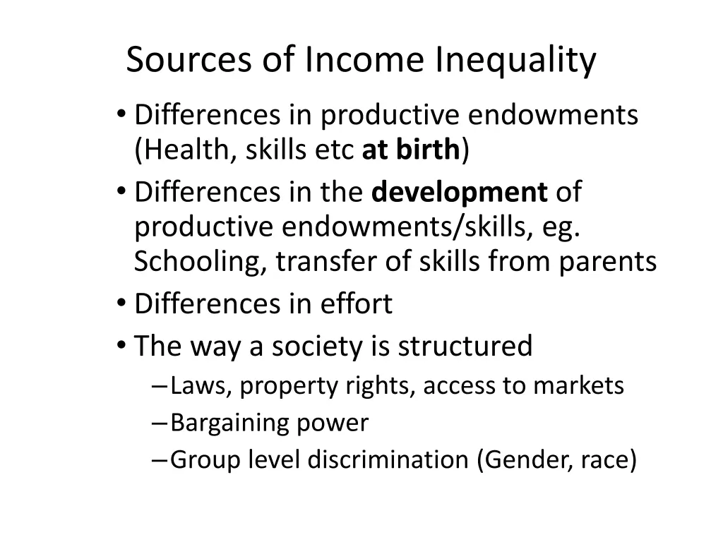 sources of income inequality differences