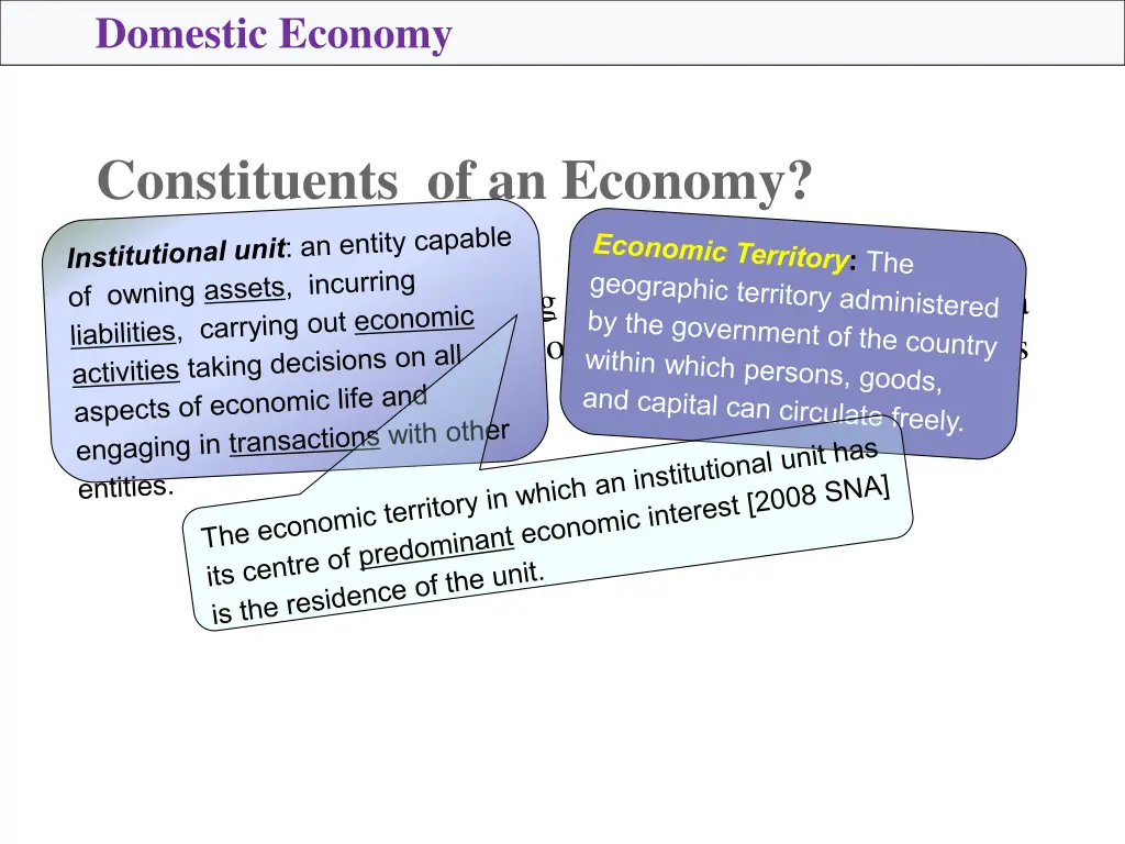 domestic economy