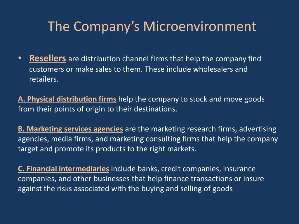 the company s microenvironment 1