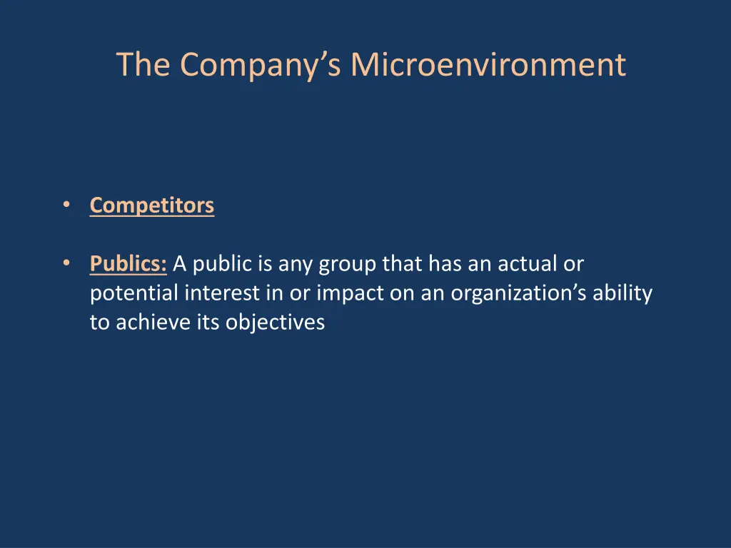 the company s microenvironment 2