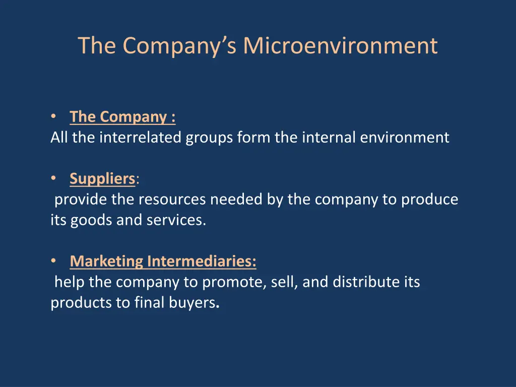 the company s microenvironment