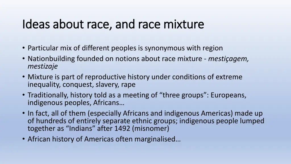 ideas about race and race mixture ideas about