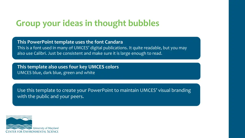 group your ideas in thought bubbles
