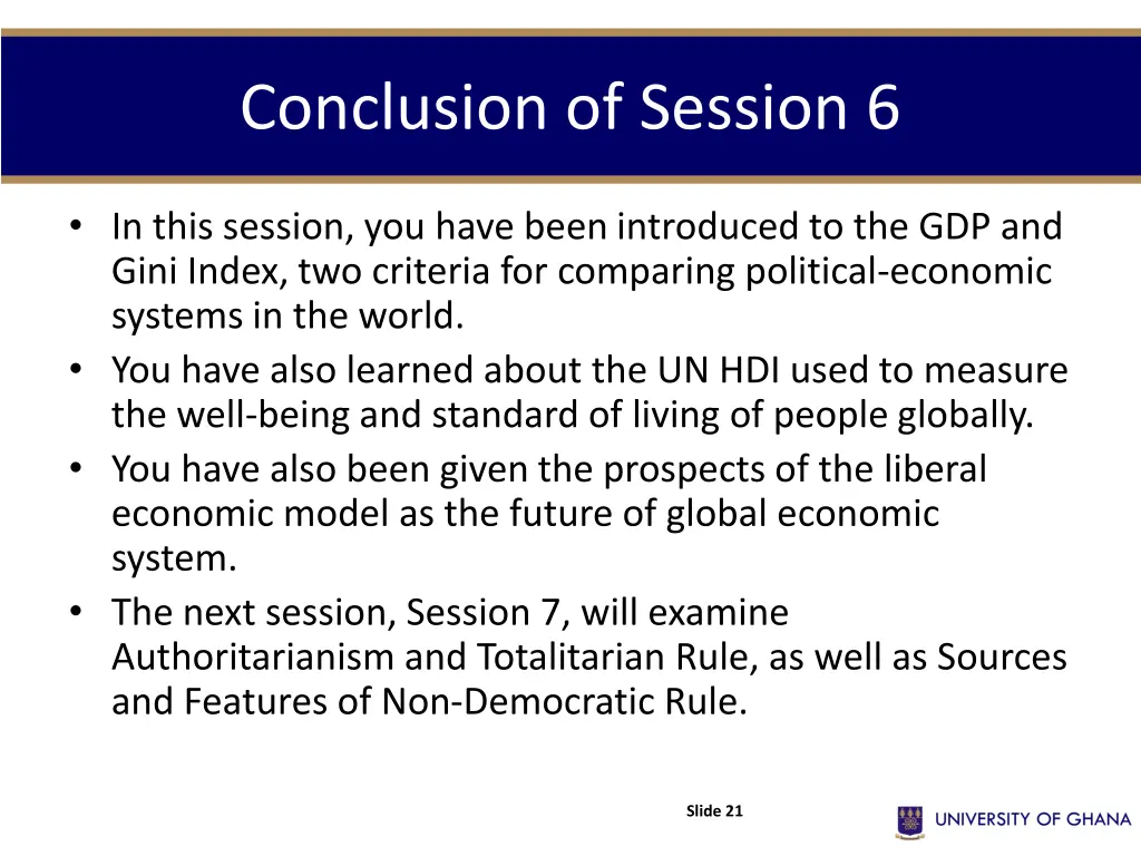 conclusion of session 6