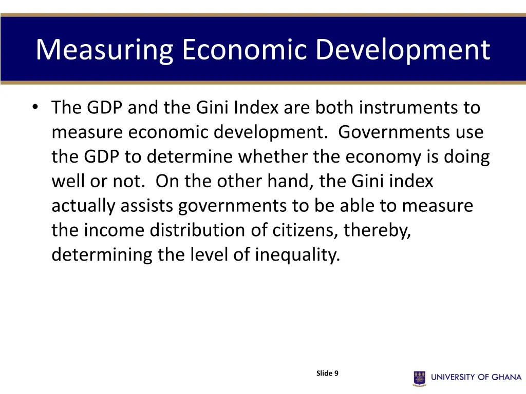measuring economic development