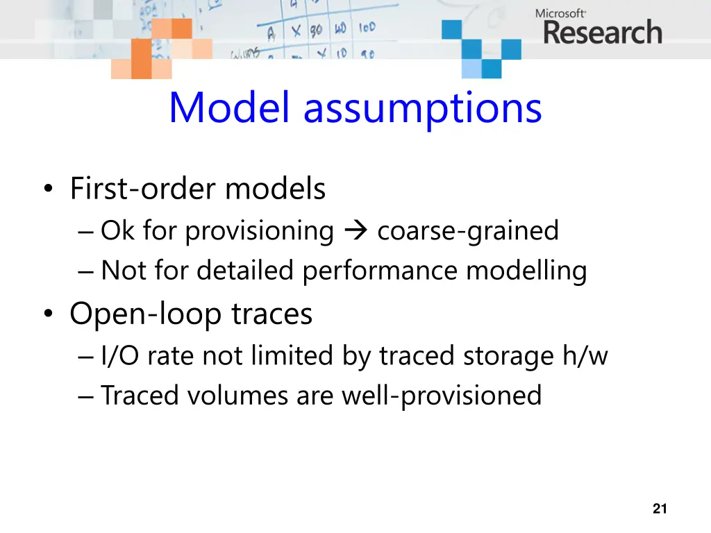 model assumptions