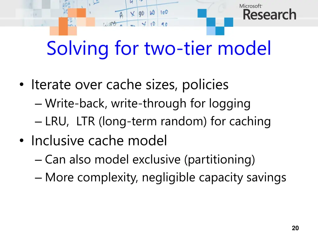 solving for two tier model