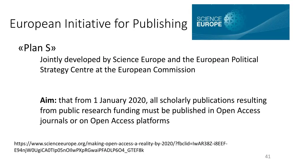 european initiative for publishing