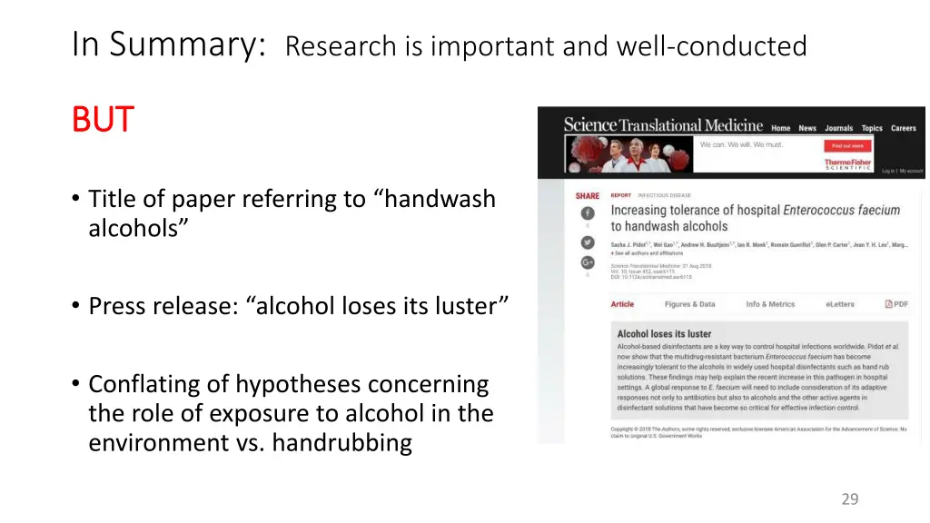 in summary research is important and well