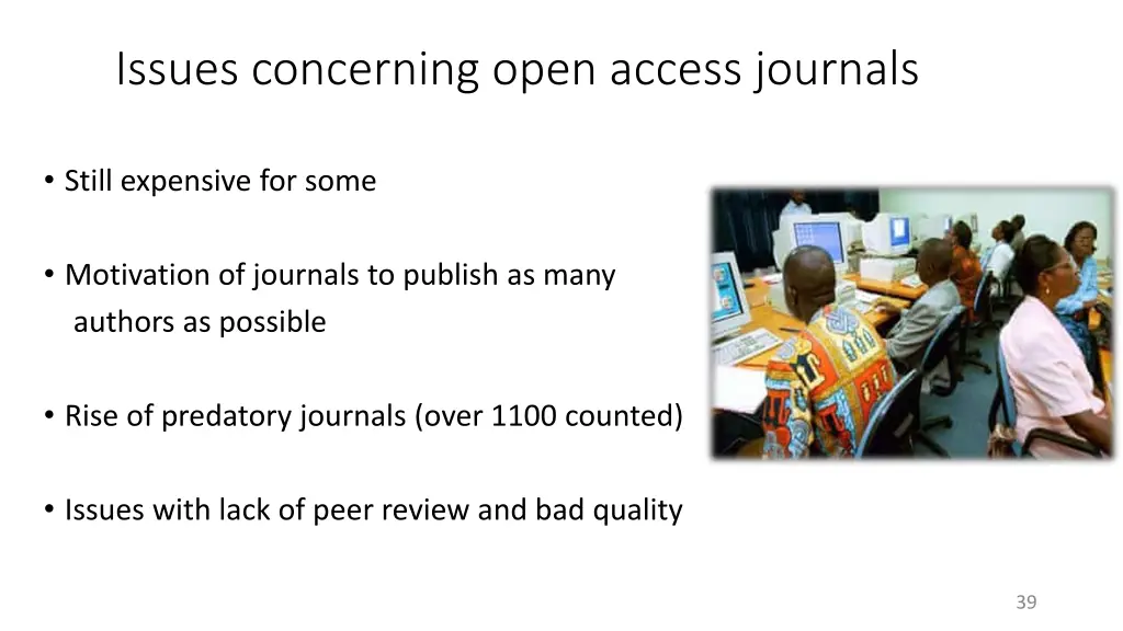 issues concerning open access journals
