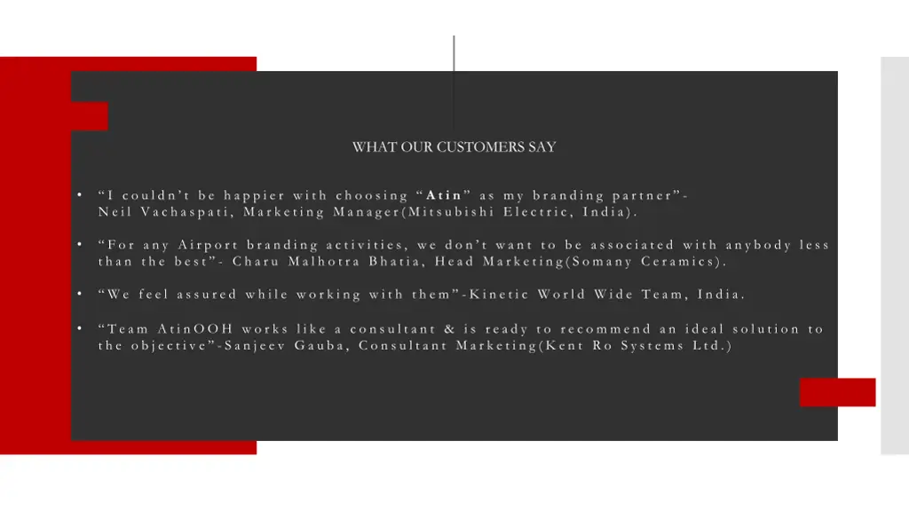 what our customers say