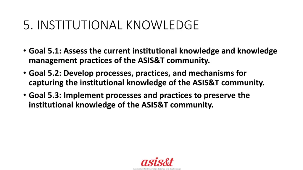 5 institutional knowledge