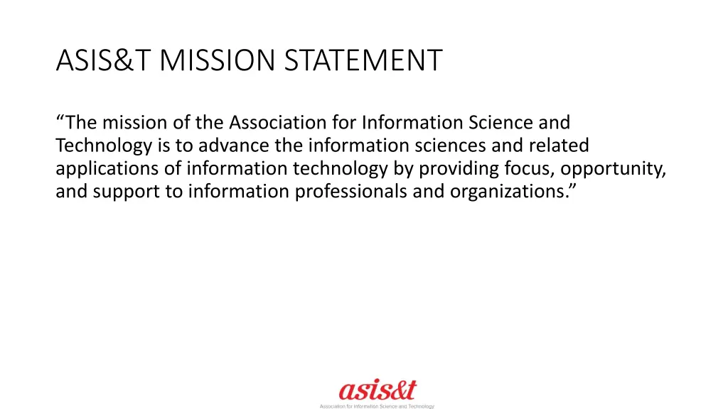 asis t mission statement