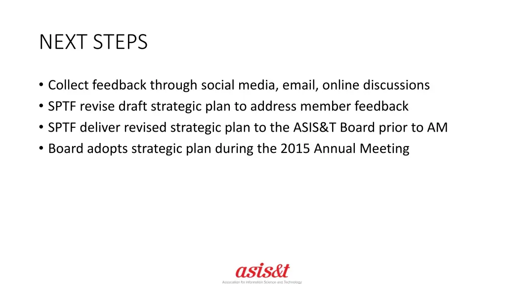 next steps