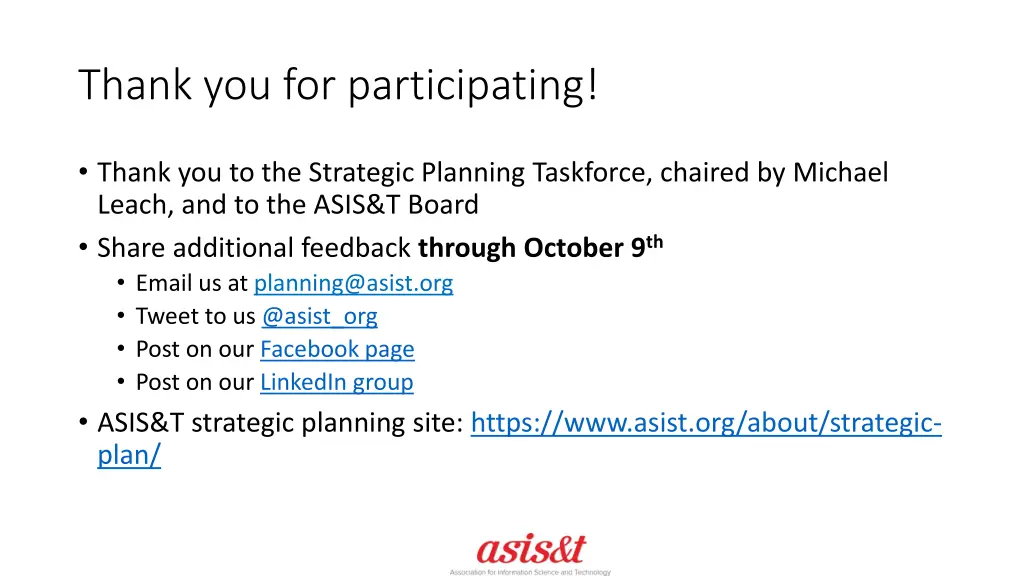 thank you for participating