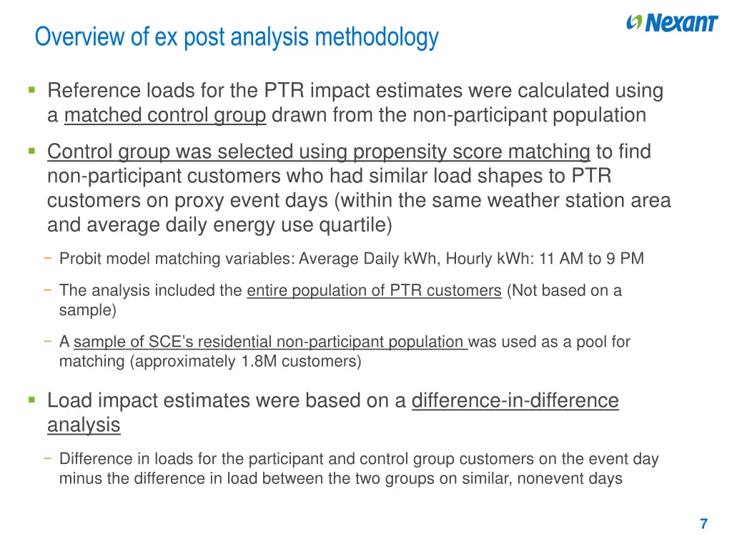 overview of ex post analysis methodology