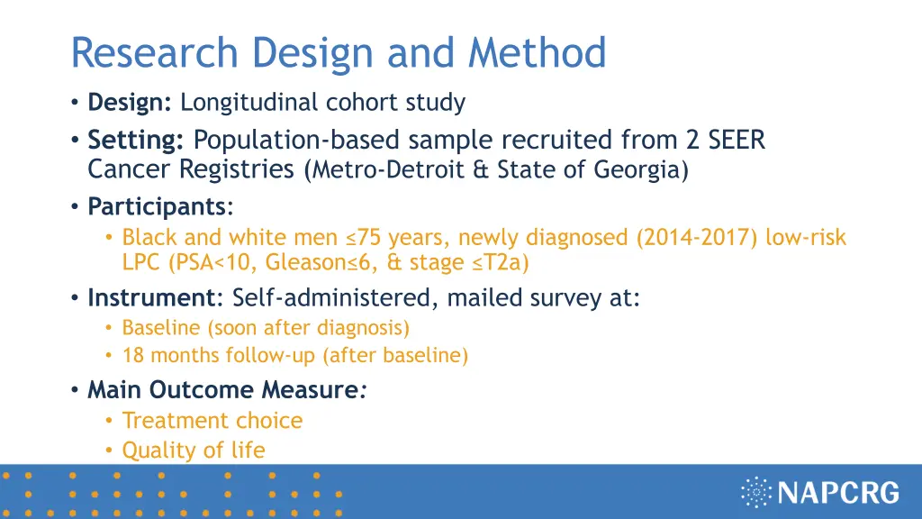 research design and method design longitudinal