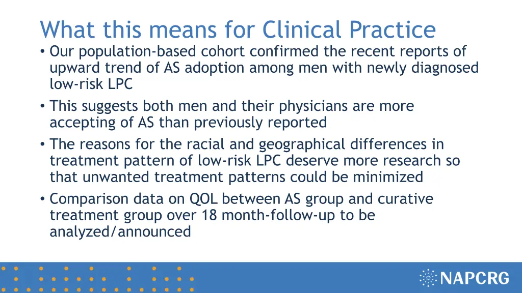 what this means for clinical practice