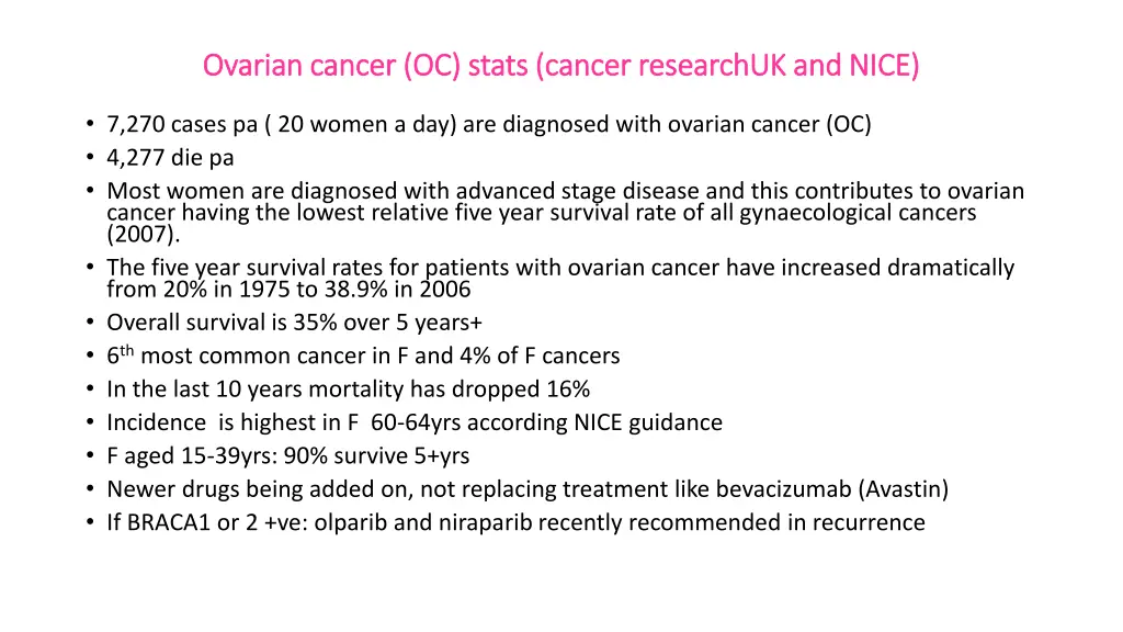 ovarian cancer oc stats cancer ovarian cancer