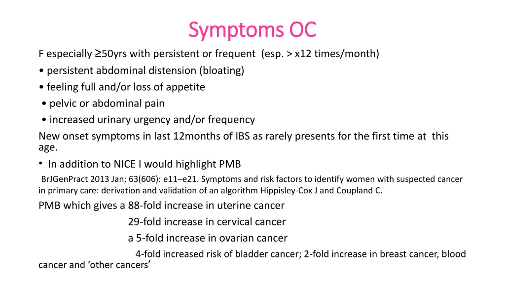 symptoms oc symptoms oc