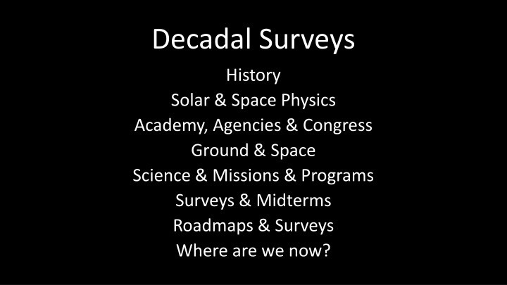 decadal surveys
