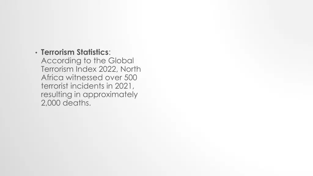 terrorism statistics according to the global