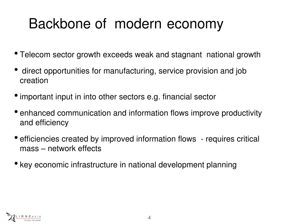backbone of modern economy