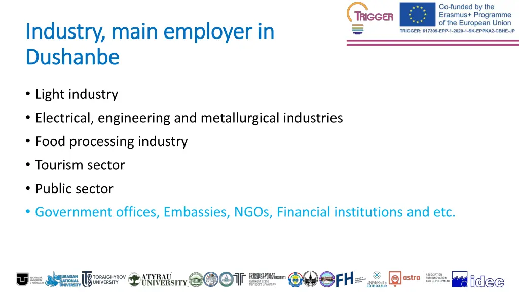 industry industry main employer in main employer