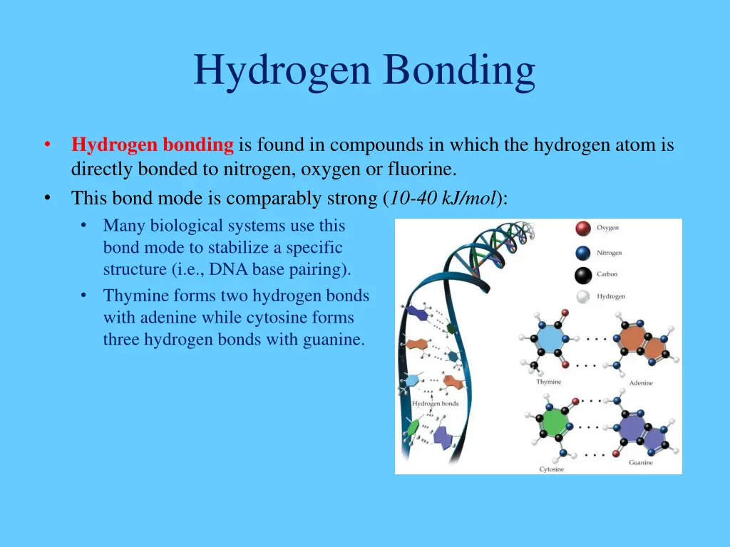 hydrogen bonding
