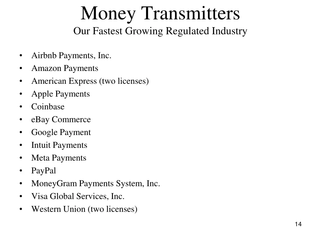 money transmitters our fastest growing regulated