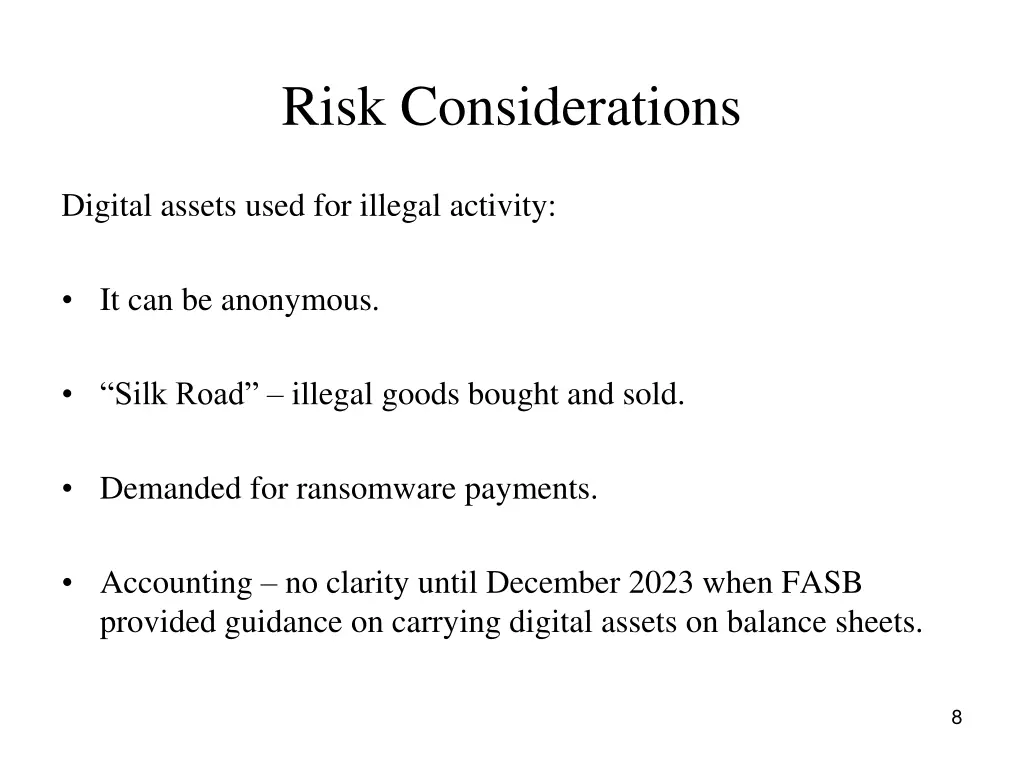 risk considerations