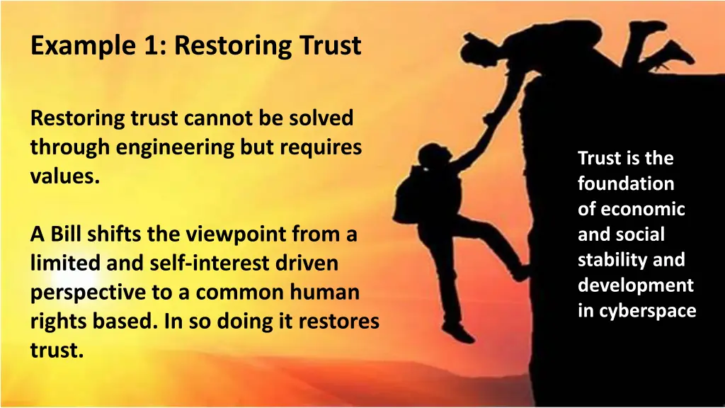 example 1 restoring trust