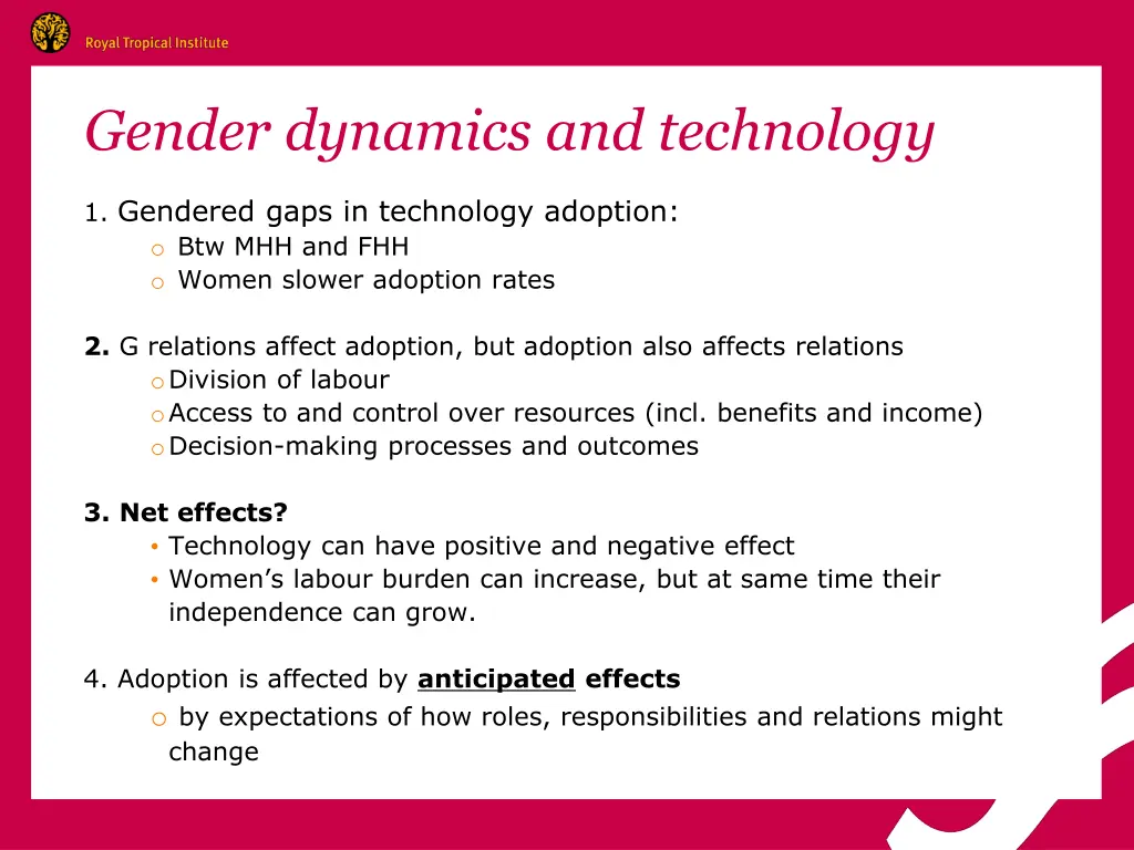 gender dynamics and technology