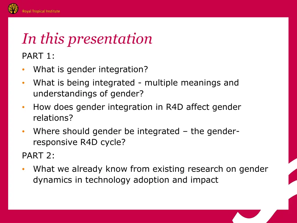 in this presentation part 1 what is gender