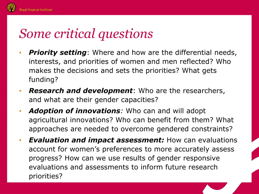 some critical questions
