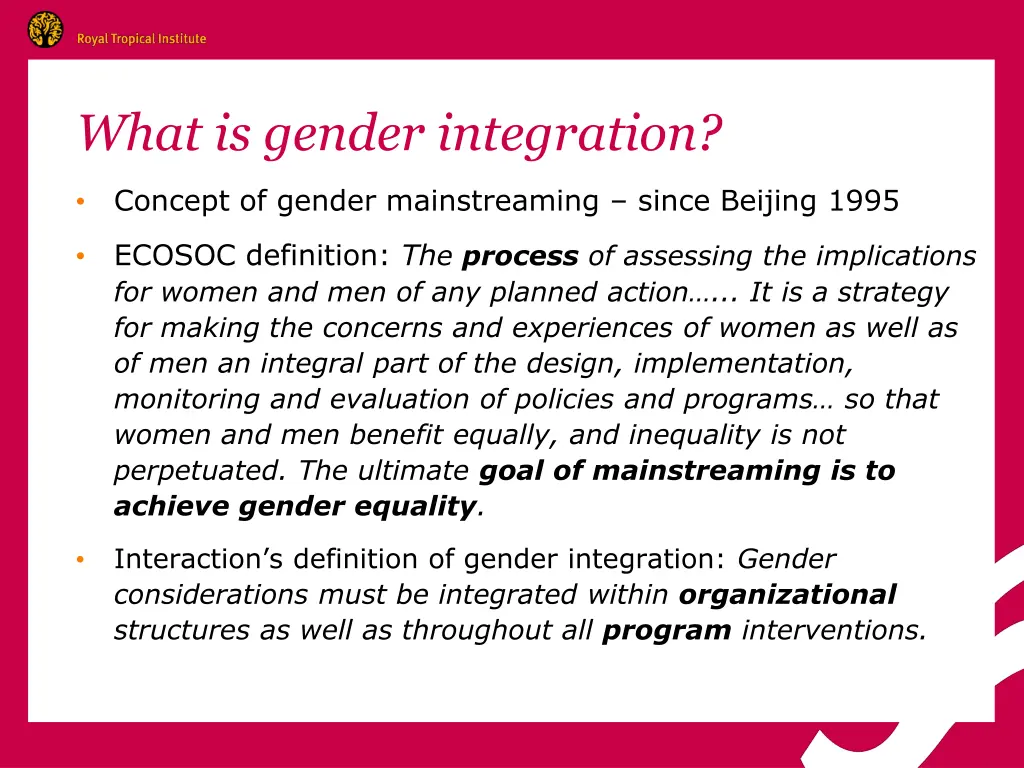 what is gender integration