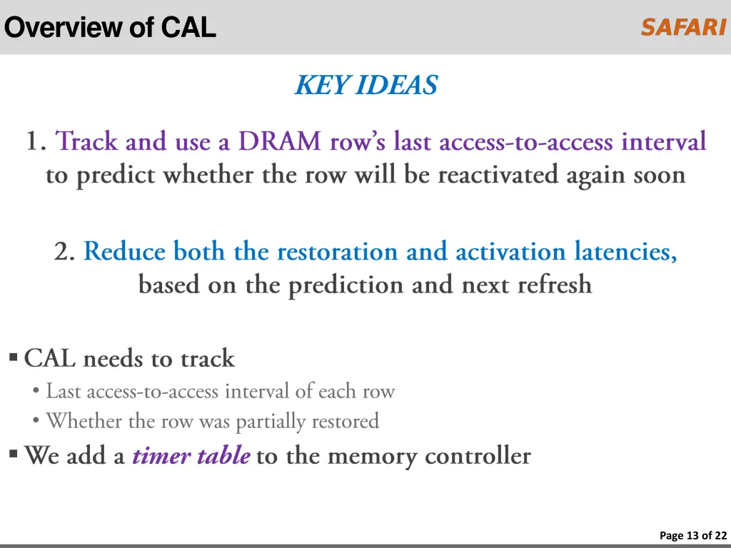 overview of cal