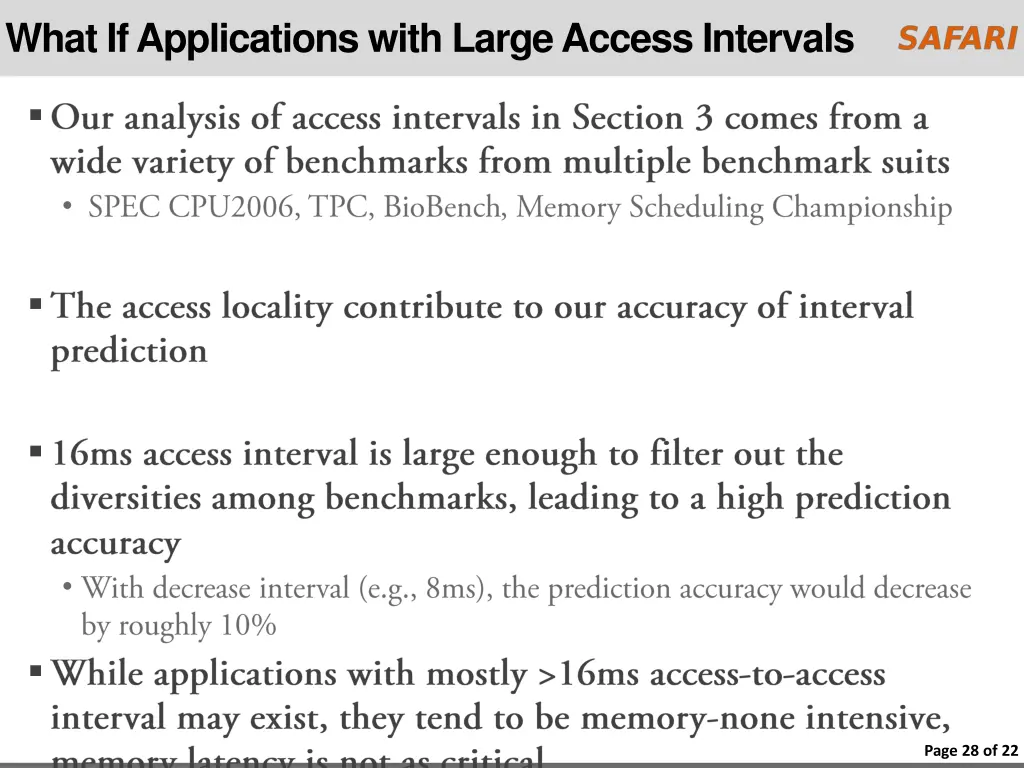 what if applications with large access intervals