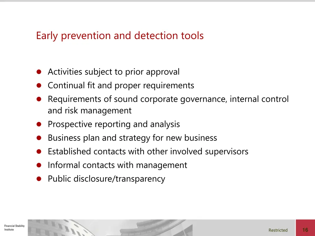 early prevention and detection tools