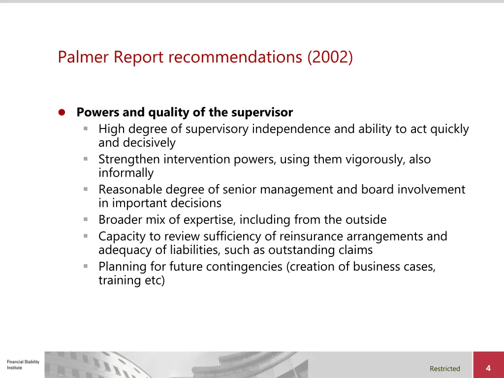 palmer report recommendations 2002