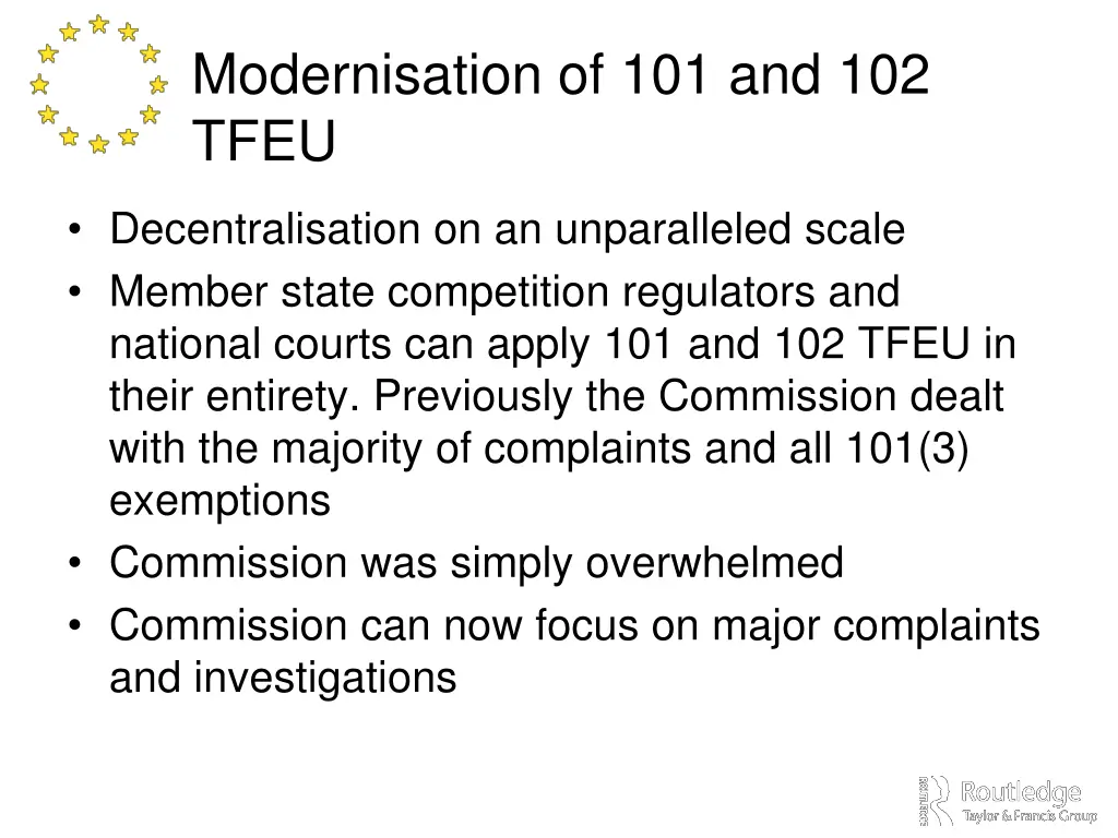 modernisation of 101 and 102 tfeu